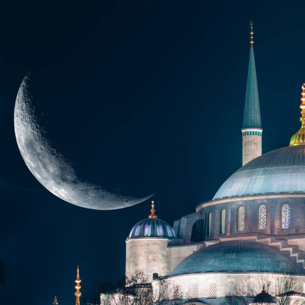 istock Sultanahmet or Blue Mosque with crescent moon 1949501233
