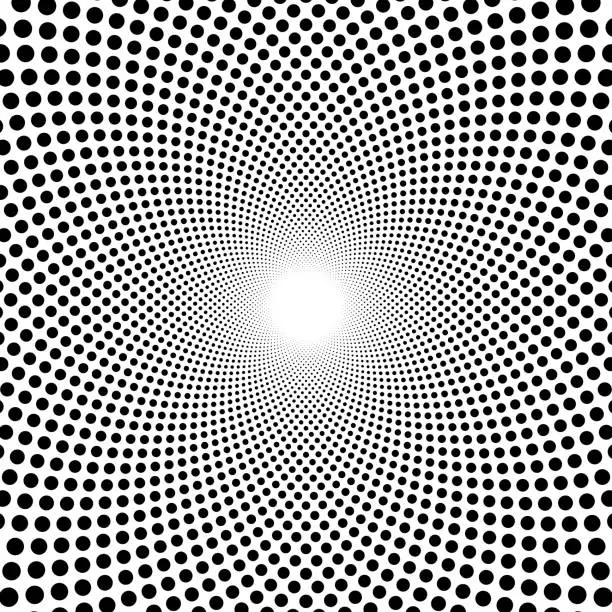 Vector illustration of Full frame radial symmetrical dot pattern