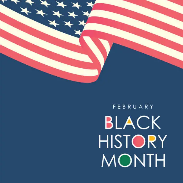 Vector illustration of Black history month celebrate. USA flag. Vector illustration design graphic. Black history month. Vector stock illustration