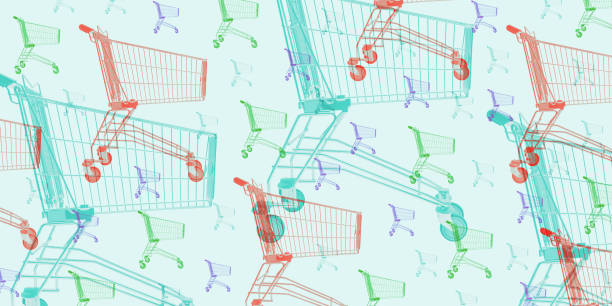 istock Collage of shopping carts background 1949521872