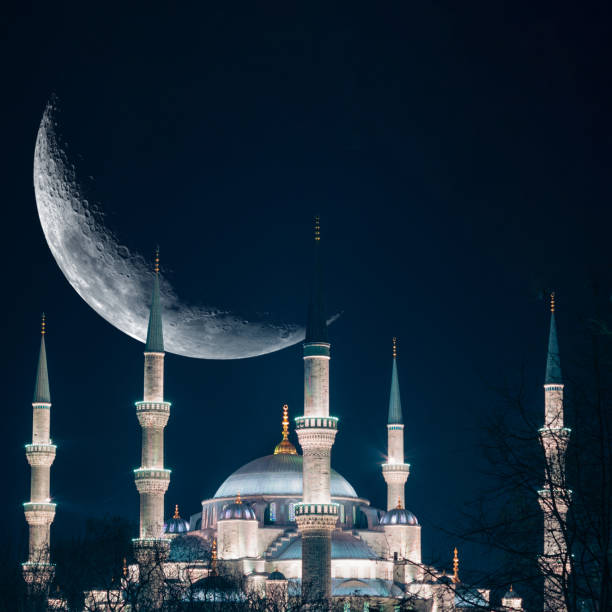 istock Sultanahmet Camii or Blue Mosque with crescent moon. 1949523437