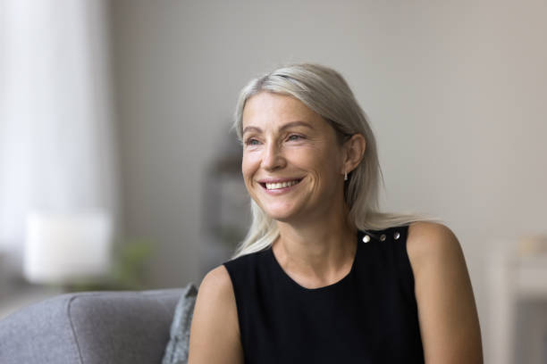istock Woman spend time at home deep in pleasant thoughts 1949528782