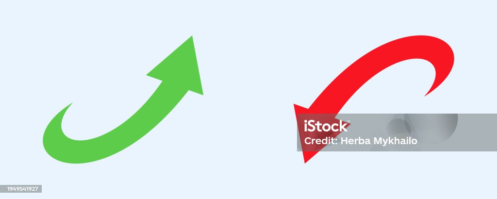 Financial Arrows Up And Down Green And Red Arrow Increase And Decrease ...