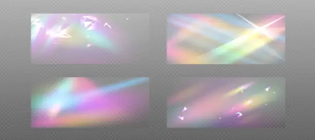 Vector illustration of Crystal light rainbow hologram background