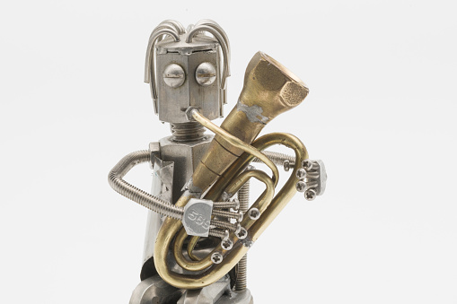 Tuba player figure (metal figure)