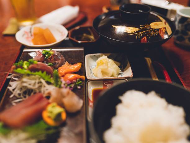 istock Lunch menu of a Sashimi set meal 1949633627