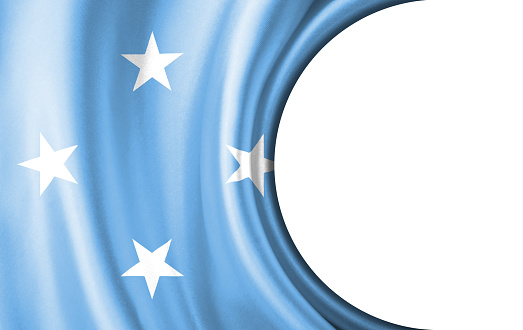 Abstract illustration, Micronesia flag with a semi-circular area White background for text or images.