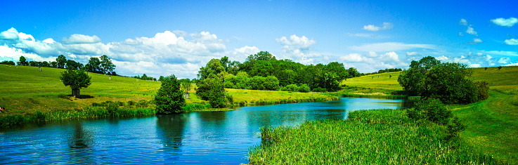 lake river water land scenic landscape