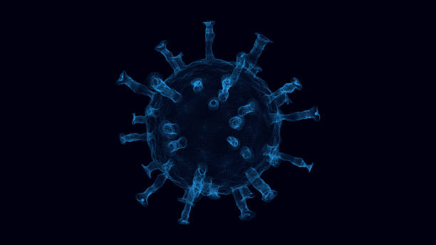 istock Abstract vector molecules with dots. Medical research of outbreak virus. Flu epidemic. Science research of pandemic. Outbreak of pneumonia, coronavirus, HIV, plague, infection 1949738769