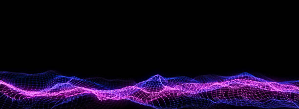 istock Digital technology wave. Dark cyberspace with motion dots and lines. Futuristic digital background. Big data analytics. 3d rendering. 1949763586