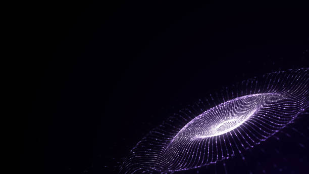 istock Abstract music sound wave. Dark cyberspace with moving particles. Futuristic circle wave with digital database. Big data analytics. 3d rendering. 1949763619