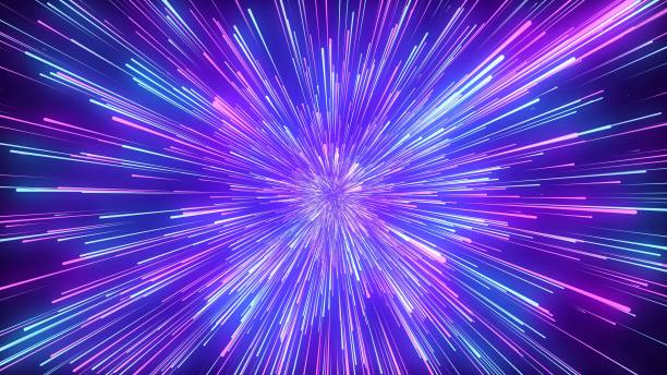 istock Abstract hyper speed background. Movements of big data cyberspace. Dynamic light lines on the speed. Futuristic explosion of light. Colored rays in motion. 3D rendering. 1949764142