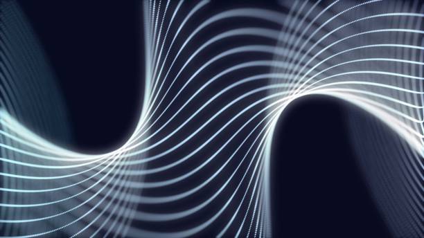istock Digital technology wave. Dark cyberspace with motion dots. Futuristic digital background. Abstract music background. Big data visualization with particle flow. 3d rendering. 1949764175