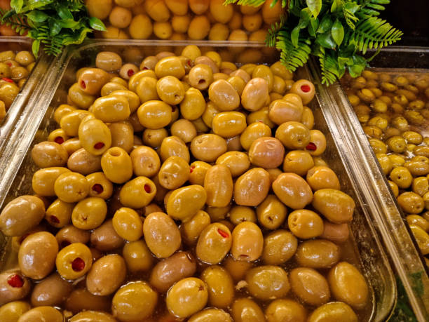 A Heap of Organic Olives Store stock photo