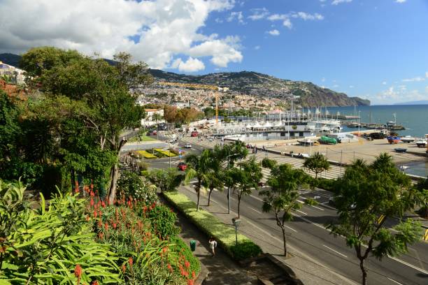 The cities main esplanade promenade waterfront and harbor.