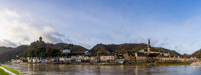 Panoramic view of the historic German town Cochem.