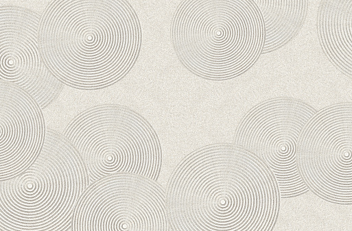 Zen circle pattern in white sand