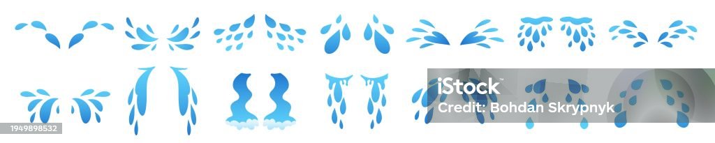 Tear Stream Vector Sweat Stream Vector Isolated Tear Cry Eye Water Drip Stock Illustration ...
