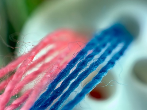 Extreme close up of cotton threads