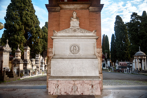 Cemetery Verano, Rome, Italy: the architect Virginio Vespignani was the director of building the cemetry Verano in Rome on Valadier's project based.