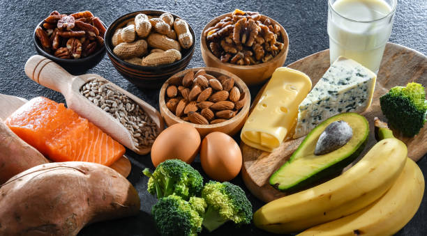 istock Composition with food products rich in biotin 1949949205