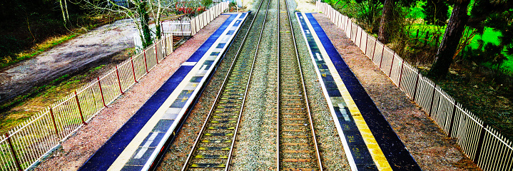 Local train at the Valley of the Temples - Agrigento, southern Sicily, Italy