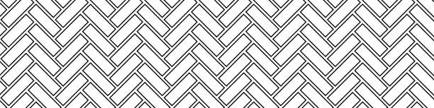 Vector illustration of White herringbone pattern for kitchen backsplash and bathroom floor. Seamless texture resembling ceramic and wood. Flat vector illustrations isolated in background.