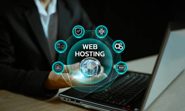 istock Web Hosting Ai privacy platform service app. Website provider support business icon. Ai technology storage space and access for domain web. Modern business technology. Ai internet Web Hosting concept 1949965827