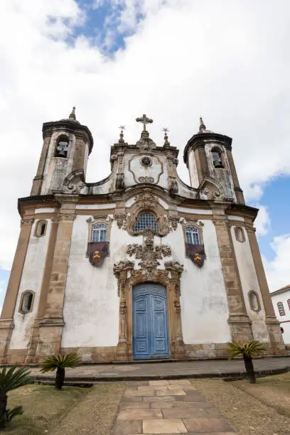 Church of Our Lady of Mount Carmel, built in 1813, one of icons of brazilian baroque architecture. Ouro Preto, Minas Gerais state, Brazil