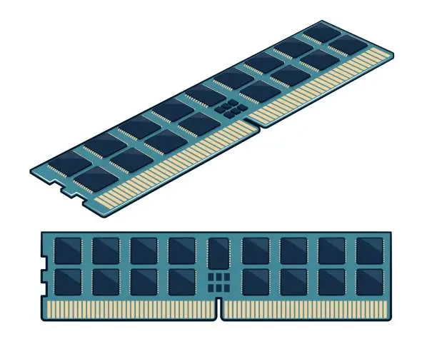 Vector illustration of RAM card - hardware for computer