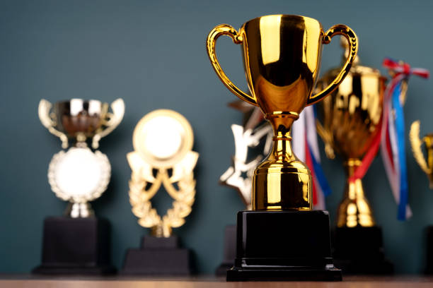 istock Close up of gold trophy 1950017019