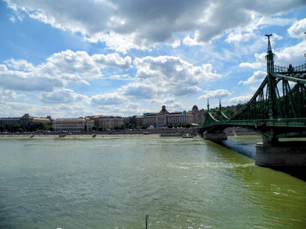 istock Budapest old town square buildings architecture main street boardwalk Danube river bridge Hungary 1950034784