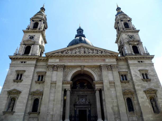 istock Budapest historical building architecture old town Buda main street square downtown cathedral church tower Pest Hungary 1950036354