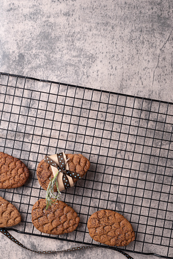 Pine cone shaped ginger snap cookies.
