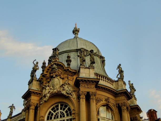 istock Budapest old town Buda Pest historical building ancient columns balcony architecture downtown main street square tower church cathedral Hungary 1950047305