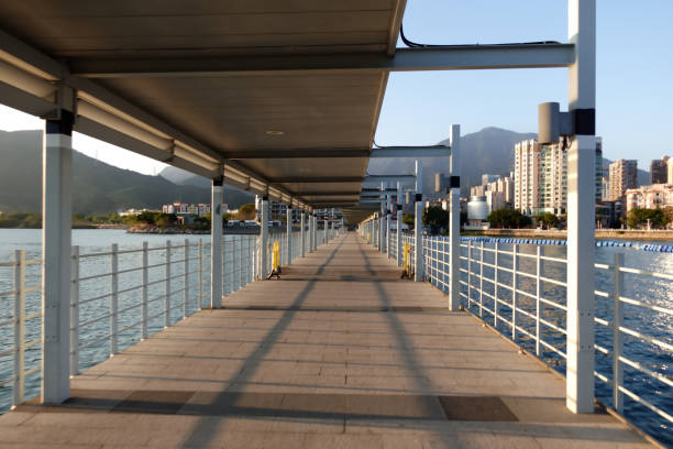 Hong Kong, China - January 19 2024: Sha Tau Kok Public Pier view at Hong Kong.