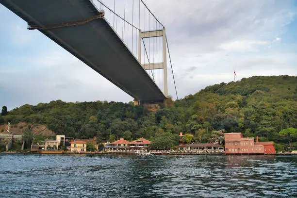 Fatih Sultan Mehmet Bridge otherwise called the 2nd bosporus bridge connecting Europe to Asia in Istanbul, Turkey
