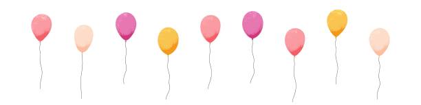 istock Cartoon balloon bundle with ropes. For birthday celebrations and festive decorations. Flat vector illustration isolated on white background. 1950068923