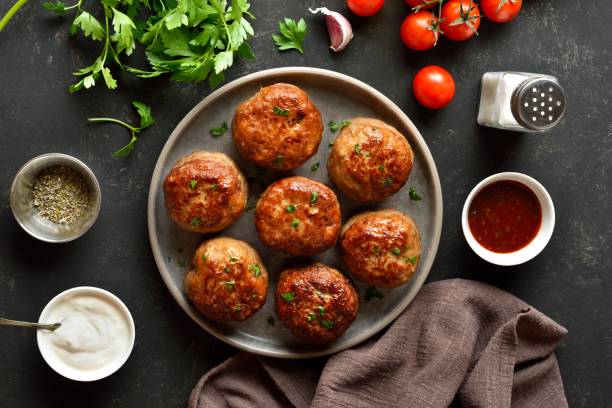 istock Roasted cutlets from beef and pork meat 1950114164