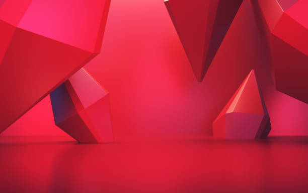 istock New Generation Abstract Empty Building Structure in Dark Red Color 1950144374