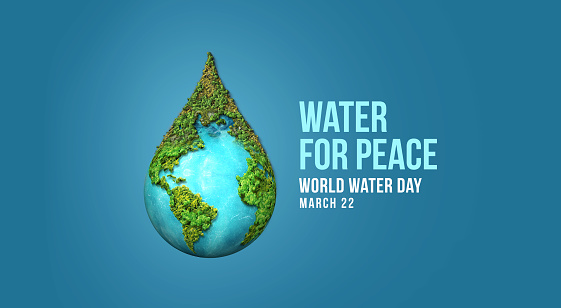 World Water Day Concept. Water for peace. Saving water and world environmental protection concept- Environment day and earth day.