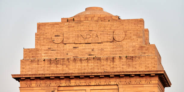 india gate landmark war memorial in new delhi near kartavya path, close up, all india war memorial - indiana world war memorial - fotografias e filmes do acervo