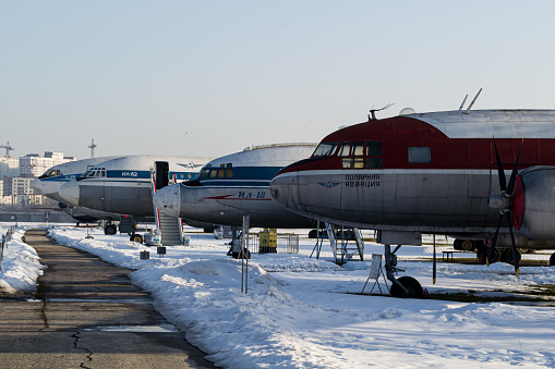 Ilyushyn aircraft lineup at Kyiv State Aviation Museum