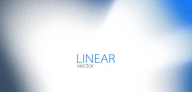 Vector illustration of Blue lines in 3D perspective vector abstract background, dynamic linear minimal design, wave lied pattern in dimensional and movement.