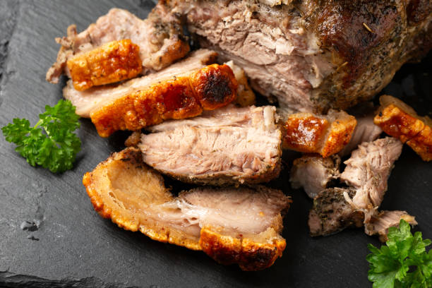 istock Roast pork boneless shoulder with crispy crackling 1950220758