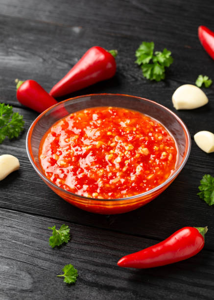 istock Hot Sweet chilli sauce in glass bowl 1950221820