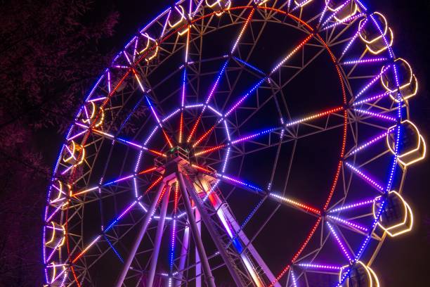 istock Ferris wheel at the fair ground at night. 1950233445