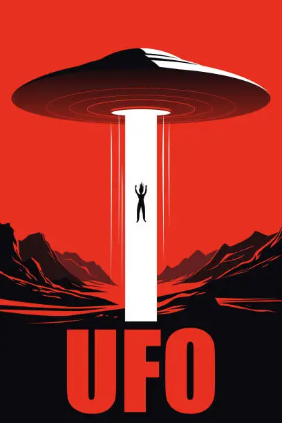 Vector illustration of UFO Poster