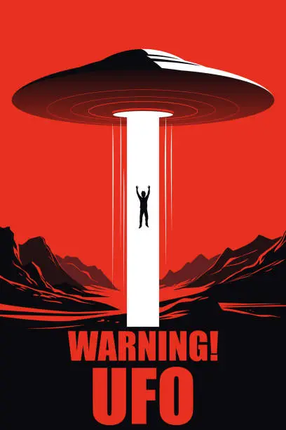 Vector illustration of UFO Poster