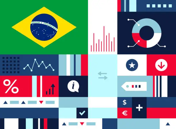 Vector illustration of Economics Heat Map for Brazil